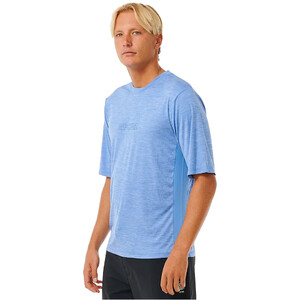 2024 Rip Curl Hombres Dawn Patrol UPF Chaleco De Lycra De Manga Corta 14DMRV - Blue Marle